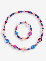 JoJo Maman Bébé Pink/Blue Toddler Necklace Set - Image 1 of 1