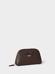 Шоколадно-коричневий - Osprey London Шкіряний косметичний чохол The Bow - Image 2 of 5