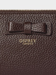 Шоколадно-коричневий - Osprey London Шкіряний косметичний чохол The Bow - Image 4 of 5