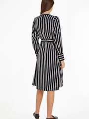Tommy Hilfiger Blue Argyle Stripe Midi Shirt Dress - Image 2 of 6