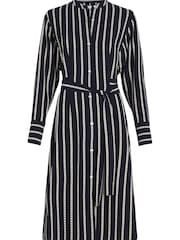 Tommy Hilfiger Blue Argyle Stripe Midi Shirt Dress - Image 4 of 6