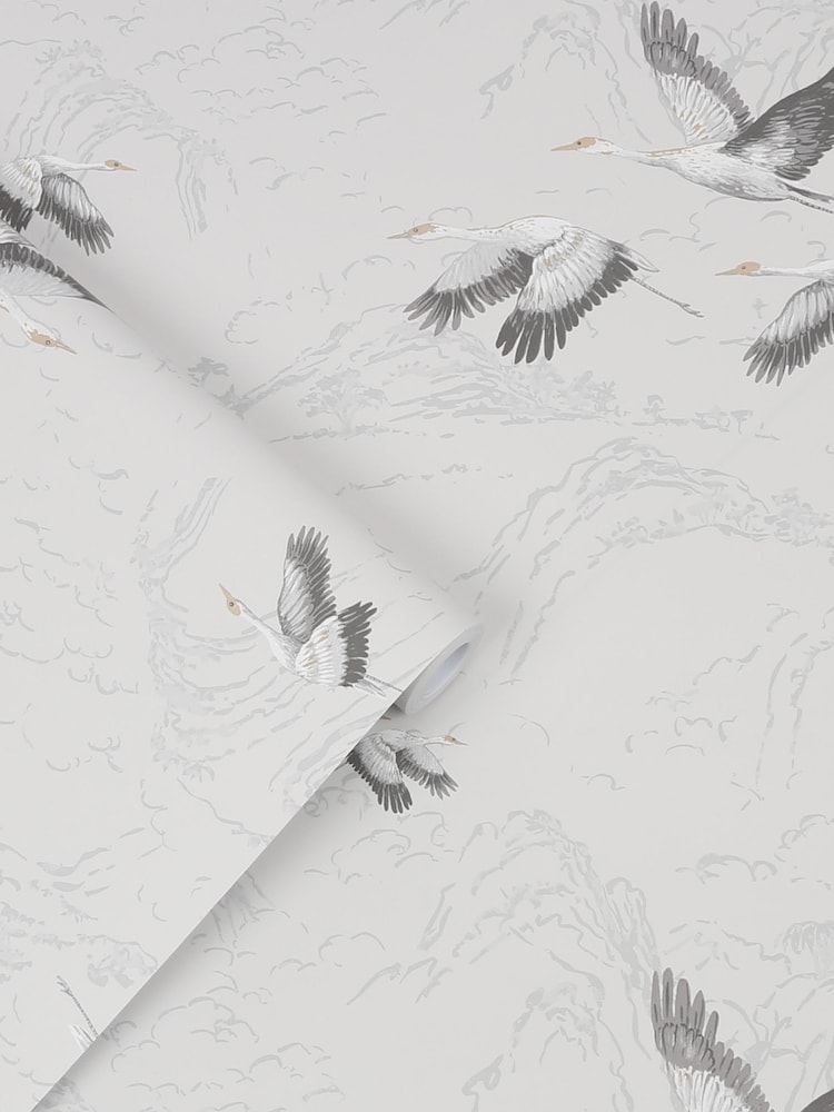 Laura Ashley Silver Animalia 10M Wallpaper - Image 3 of 3