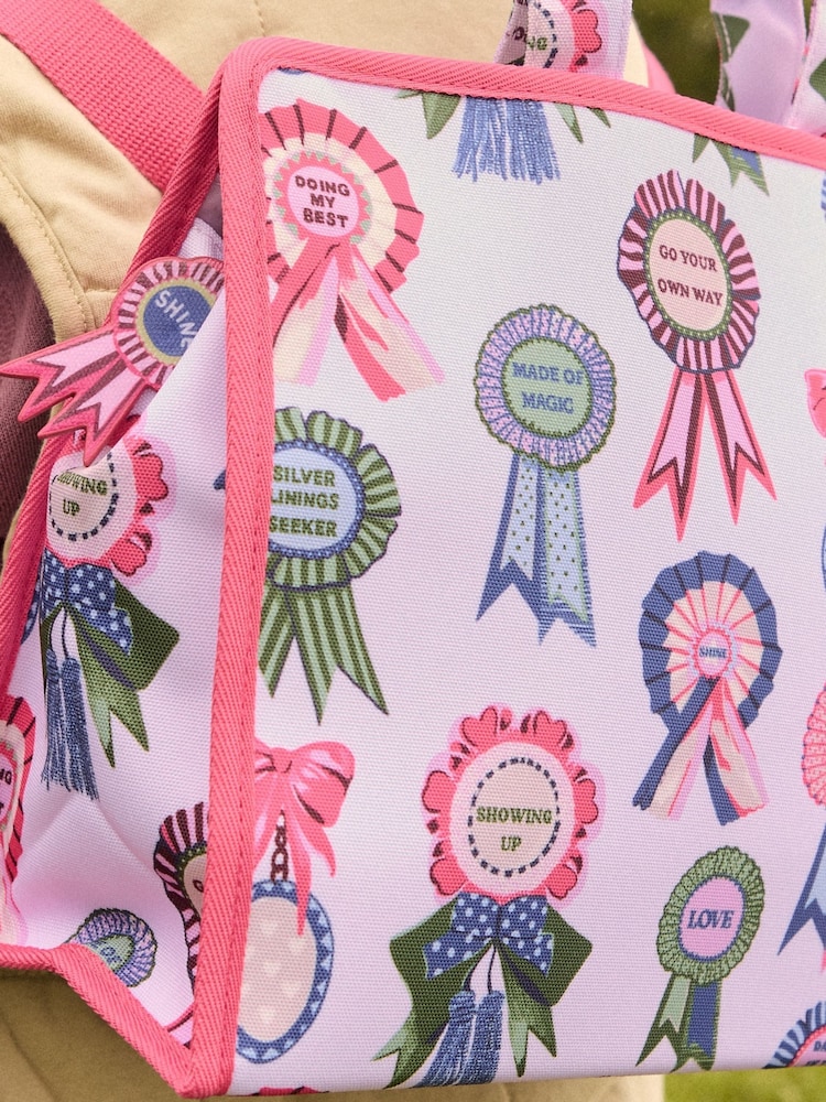 Cath Kidston Lilac Purple Rosette Print Kids 2 in 1 Backpack - Image 2 of 6