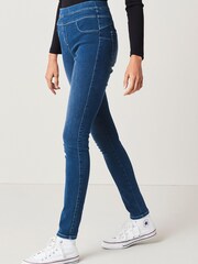 Dark Blue Super Stretch Soft Sculpt Pull-On Denim Leggings - Image 3 of 6