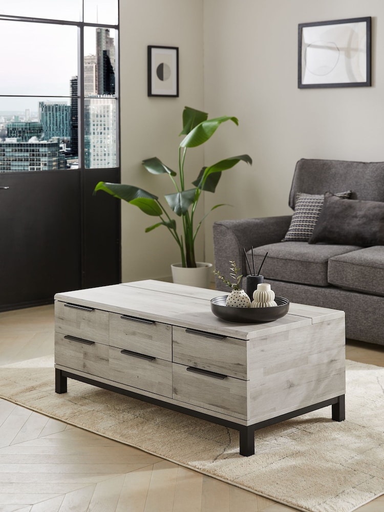 Grey Bronx Large Coffee Table With Drawers - Image 1 of 7