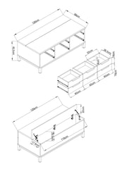 Grey Bronx Large Coffee Table With Drawers - Image 5 of 7