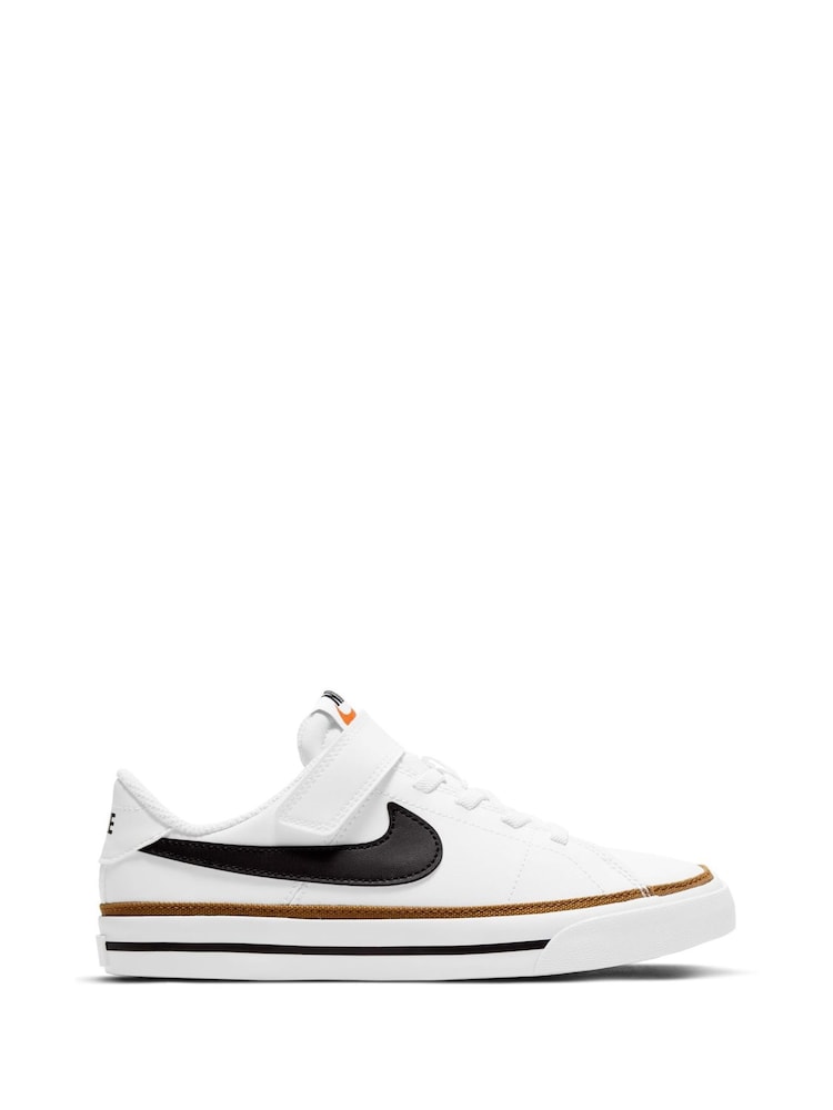 Nike White/Black Junior Court Legacy Trainers - Image 1 of 9