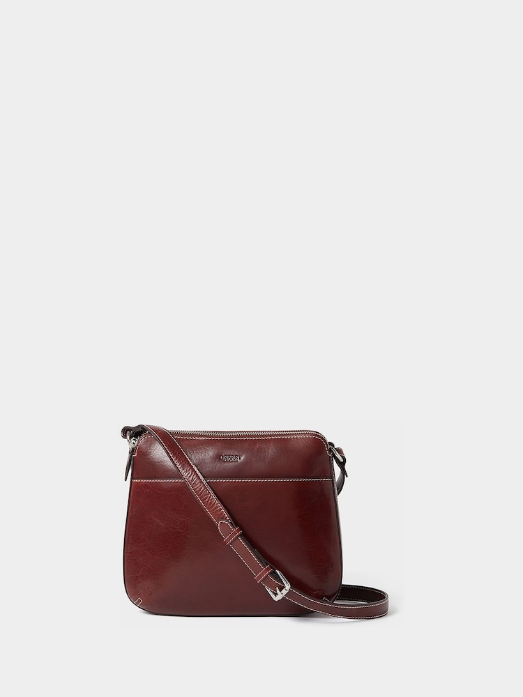 Osprey London Brown The Buckley Saddle Leather Cross-Body Bag - Image 1 of 5 Osprey London Brown The Buckley Saddle Leather Cross-Body Bag - Image 1 of 5