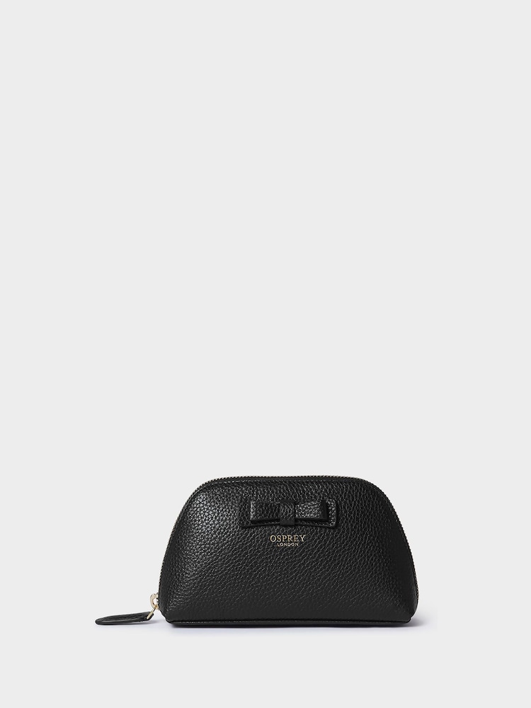Чорний - Osprey London Шкіряний косметичний чохол The Bow - Image 1 of 5