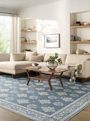 LIVABLISS Blue Thistle Floral Washable Rug - Image 2 of 8