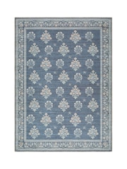 LIVABLISS Blue Thistle Floral Washable Rug - Image 3 of 8