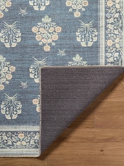 LIVABLISS Blue Thistle Floral Washable Rug - Image 5 of 8