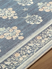 LIVABLISS Blue Thistle Floral Washable Rug - Image 6 of 8
