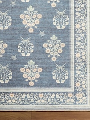 LIVABLISS Blue Thistle Floral Washable Rug - Image 7 of 8