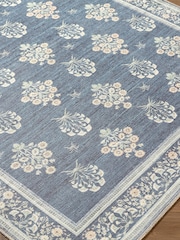 LIVABLISS Blue Thistle Floral Washable Rug - Image 8 of 8