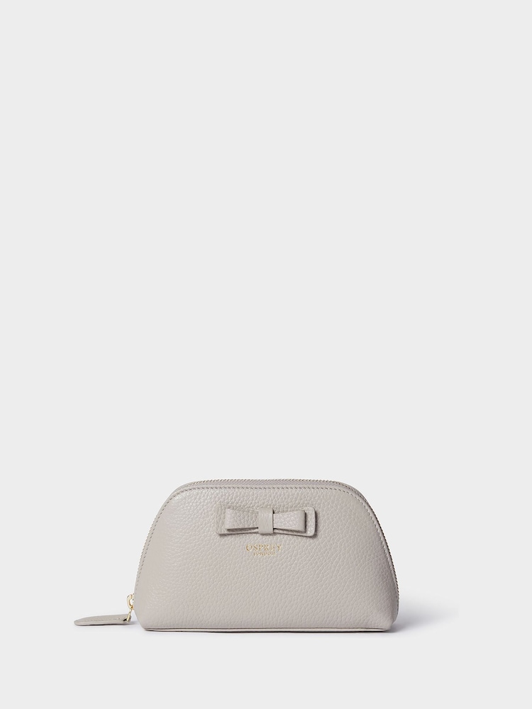 Кремовий - Osprey London Шкіряний косметичний чохол The Bow - Image 1 of 5