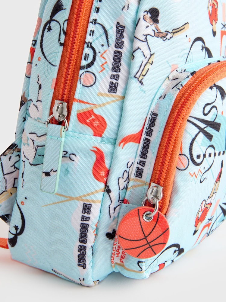 Niebieski z nadrukiem w motywy sportowe - Mały plecak Cath Kidston - Image 8 of 10