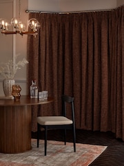 Rust Brown Next Multi Chenille Pencil Pleat Lined Curtains - Image 2 of 5