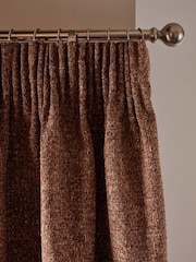 Rust Brown Next Multi Chenille Pencil Pleat Lined Curtains - Image 4 of 5