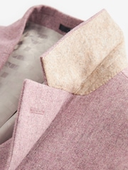 Pink Regular Fit Nova Fides Italian Wool Blend Suit: Jacket - Image 12 of 13
