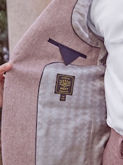 Pink Regular Fit Nova Fides Italian Wool Blend Suit: Jacket - Image 7 of 13