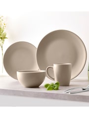 Tower 16 Piece Taupe Stoneware Dinner Set - Image 1 of 1