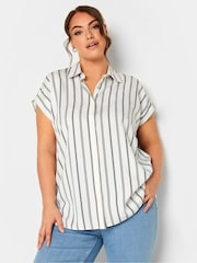 Yours Curve White Button Through 100% Cotton Shirt - Image 1 of 4