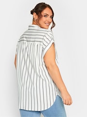 Yours Curve White Button Through 100% Cotton Shirt - Image 3 of 4