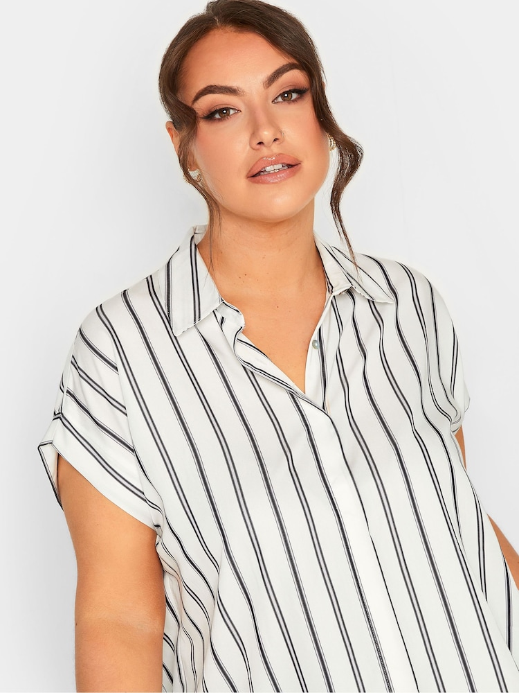 Yours Curve White Button Through 100% Cotton Shirt - Image 4 of 4