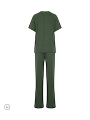 Long Tall Sally Green Short Sleeve Raglan T-Shirt And Trousers Set - Image 6 of 6