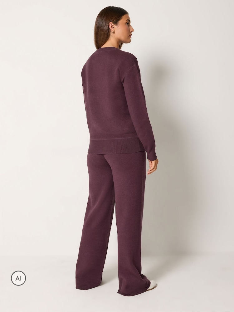 Long Tall Sally Red Premium Knitted Sweatshirt And Trouser Set - Image 2 of 6 Long Tall Sally Red Premium Knitted Sweatshirt And Trouser Set - Image 2 of 6