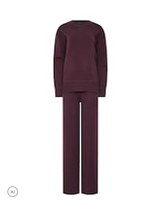 Long Tall Sally Red Premium Knitted Sweatshirt And Trouser Set - Image 5 of 6