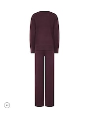 Long Tall Sally Red Premium Knitted Sweatshirt And Trouser Set - Image 6 of 6