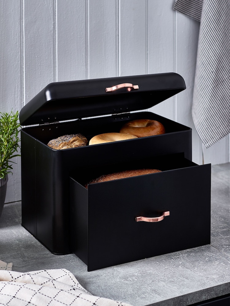 Black XL Drawer Bread Bin - Image 1 of 3