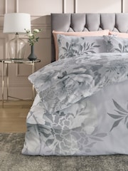 Catherine Lansfield Silver Dramatic Floral Duvet Cover And Pillowcase Set - Image 4 of 4