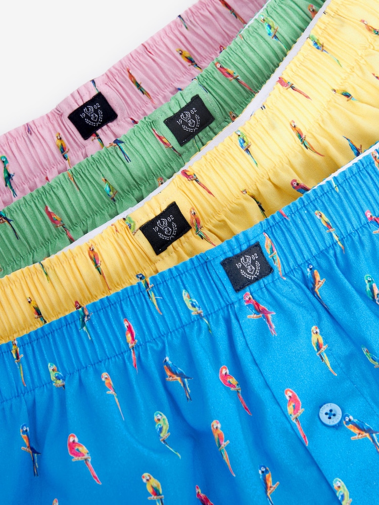 Bright Parrot 4 pack Woven Pure Cotton Boxers - Image 7 of 7