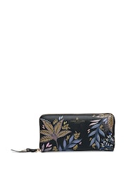 Sara Miller Black Large Zip Black Botanic Purse - Image 1 of 3