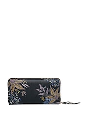 Sara Miller Black Large Zip Black Botanic Purse - Image 2 of 3