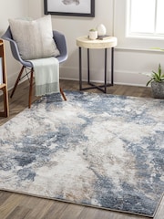 LIVABLISS Blue Marble Allegro Abstract Modern Marble Rug - Image 1 of 7