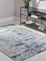 Cox & Cox Blue Strata Rug - Image 1 of 2