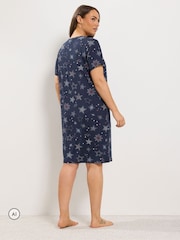 Yours Curve Star Mosaic Placket Midaxi Nightdress - Bild 3 von 6