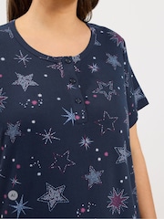 Yours Curve Star Mosaic Placket Midaxi Nightdress - Bild 4 von 6