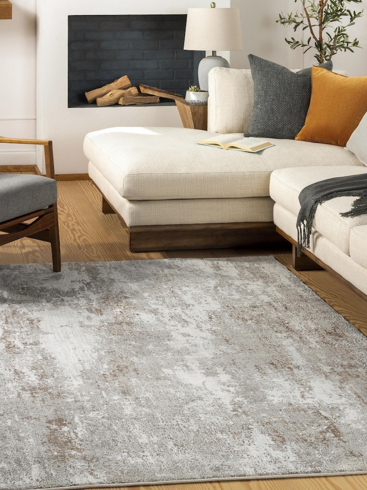 LIVABLISS Natural Allegro Abstract Modern Marble Rug - Image 1 of 8