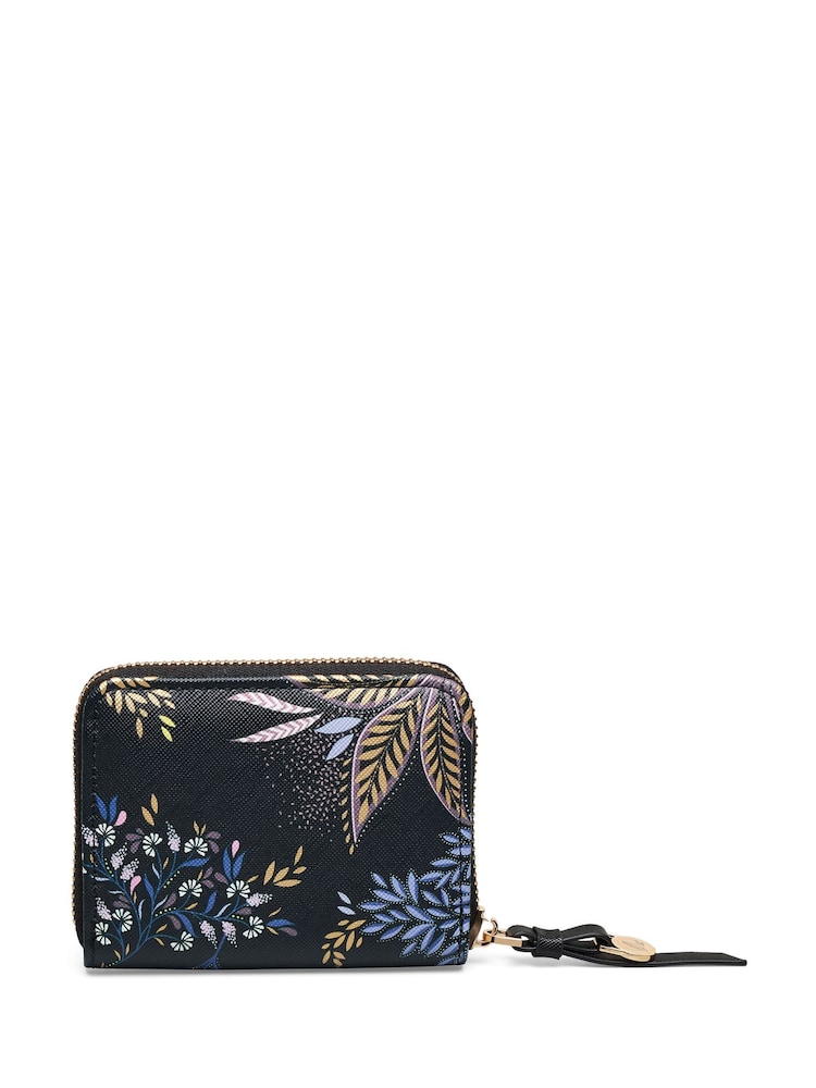 Sara Miller Black Small Zip Botanic Purse - Image 2 of 3 Sara Miller Black Small Zip Botanic Purse - Image 2 of 3