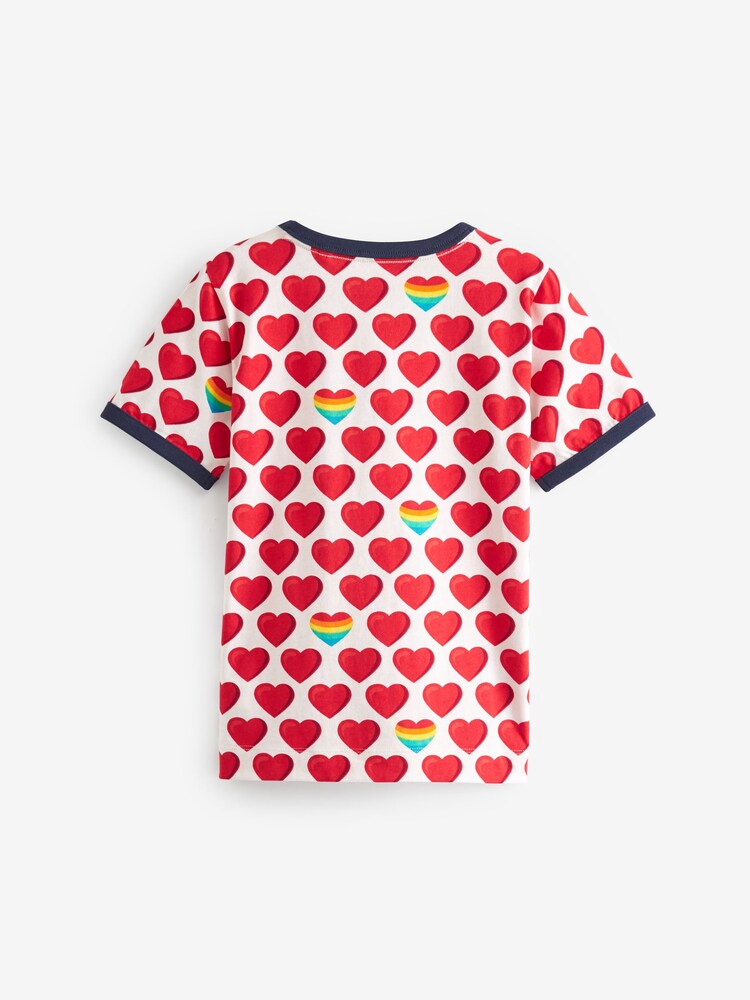 Little Bird by Jools Oliver Red Short Sleeve Raglan Super Loveable Valentine T-Shirt - Image 2 of 7