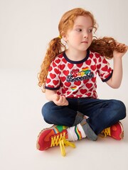 Little Bird by Jools Oliver Red Short Sleeve Raglan Super Loveable Valentine T-Shirt - Image 5 of 7
