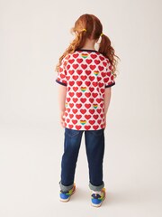 Little Bird by Jools Oliver Red Short Sleeve Raglan Super Loveable Valentine T-Shirt - Image 6 of 7