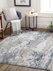 LIVABLISS Blue Haze Allegro Abstract Modern Marble Rug - Image 1 of 7