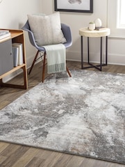 LIVABLISS Grey Marble Allegro Abstract Modern Marble Rug - Image 1 of 7
