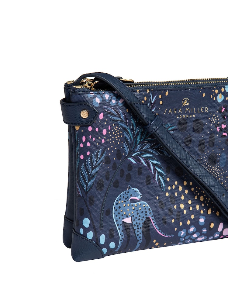 Sac bandoulière zippé Sara Miller motif léopard minuit - Image 4 sur 4 Sac bandoulière zippé Sara Miller motif léopard minuit - Image 4 sur 4